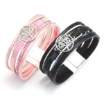 Bracelet cuir arbre de vie